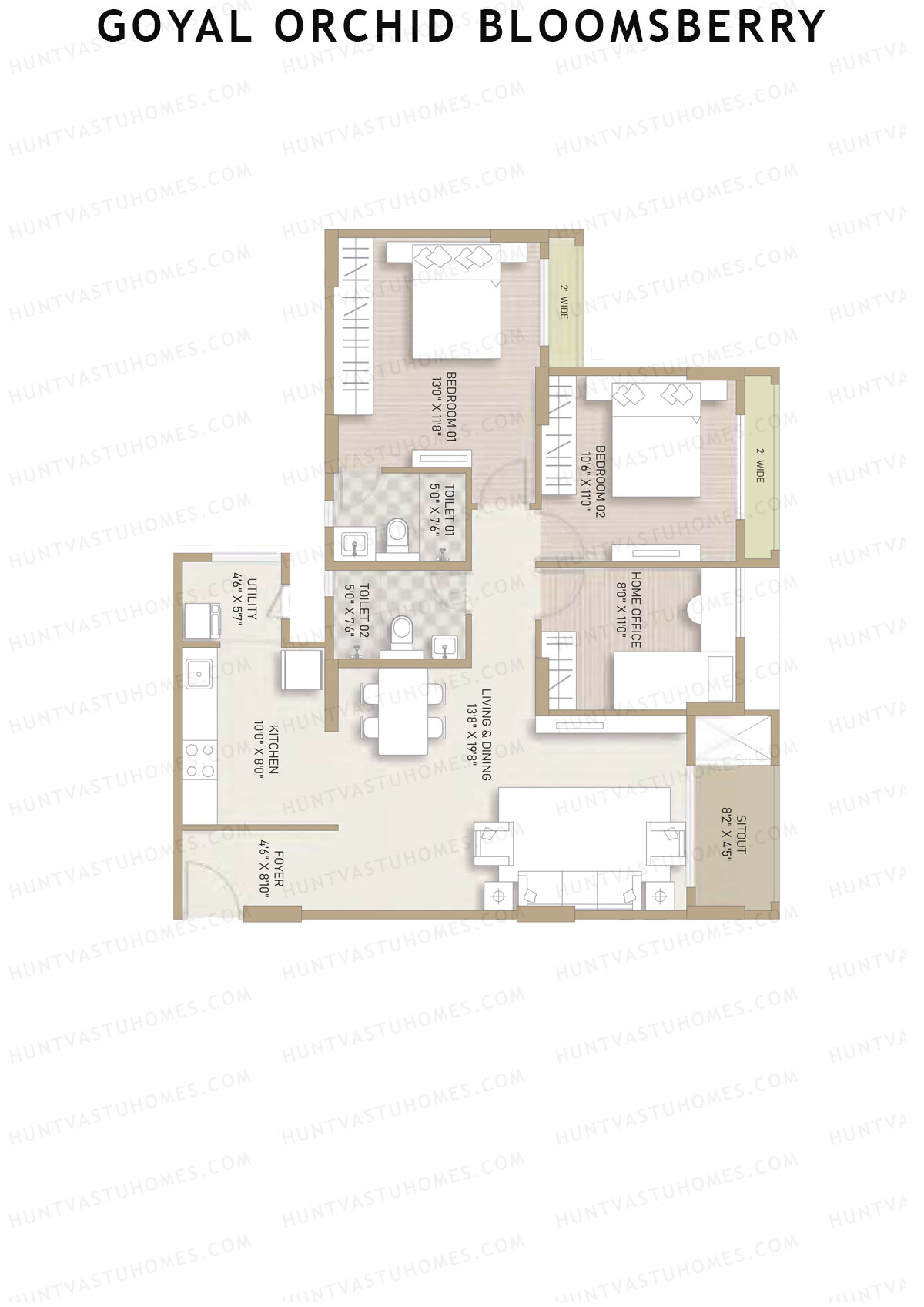 Goyal Orchid Bloomsberry Block A Unit 6 Floor Plan