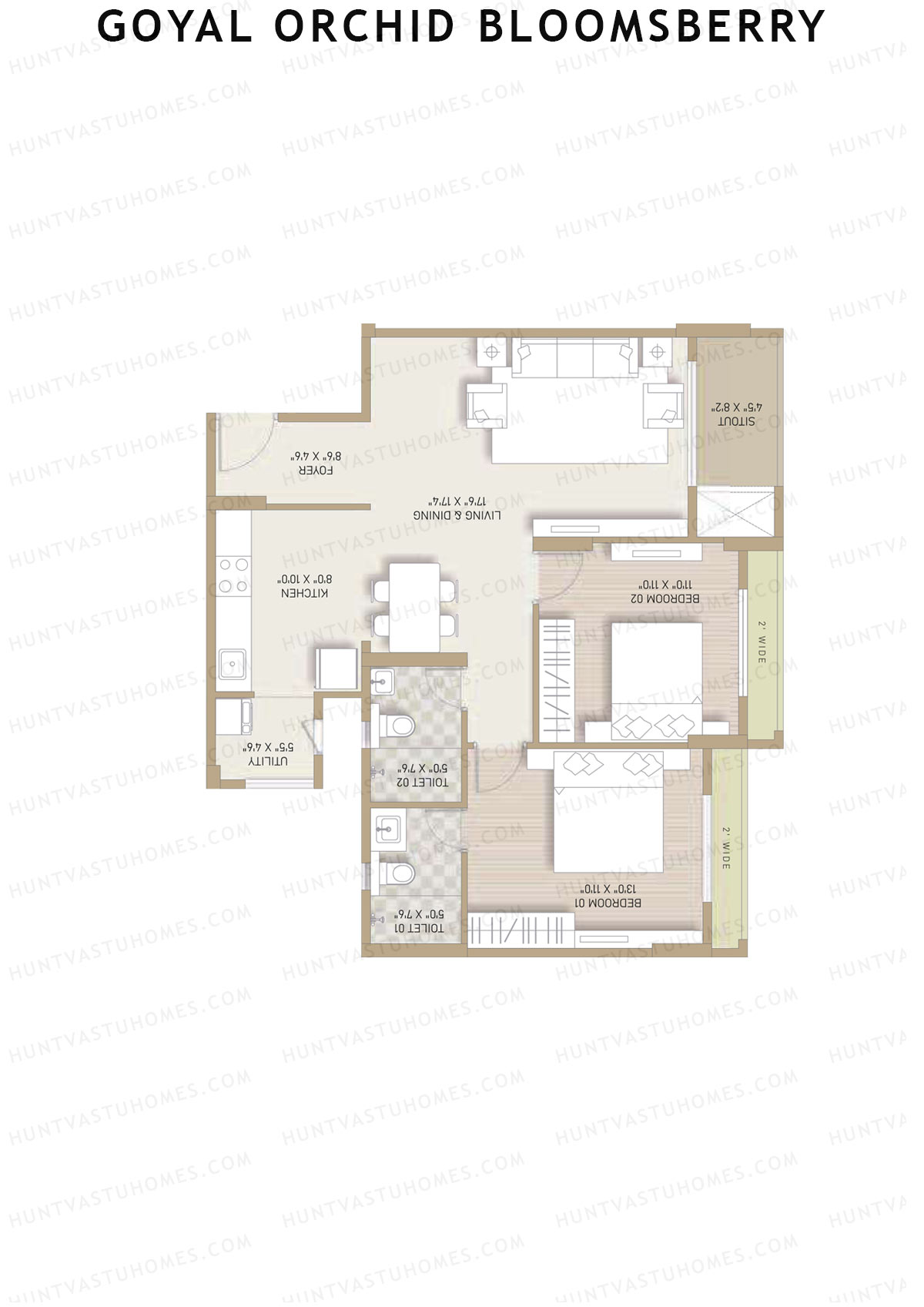 Goyal Orchid Bloomsberry Block B Unit 1 Floor Plan