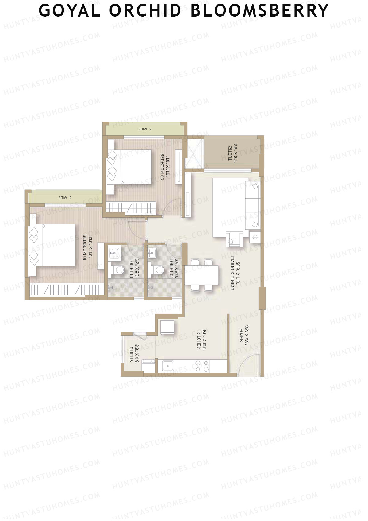 Goyal Orchid Bloomsberry Block B Unit 5 Floor Plan
