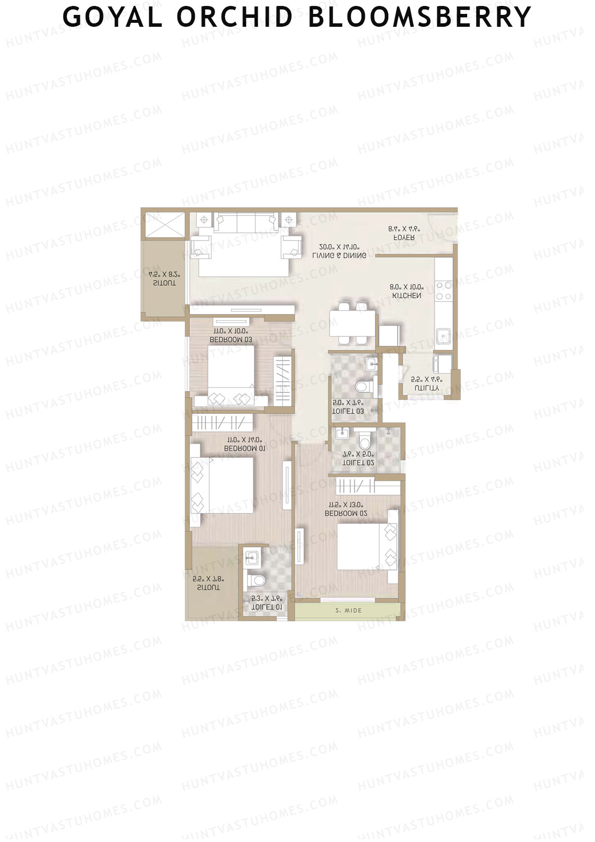 Goyal Orchid Bloomsberry Block C Unit 5 Floor Plan