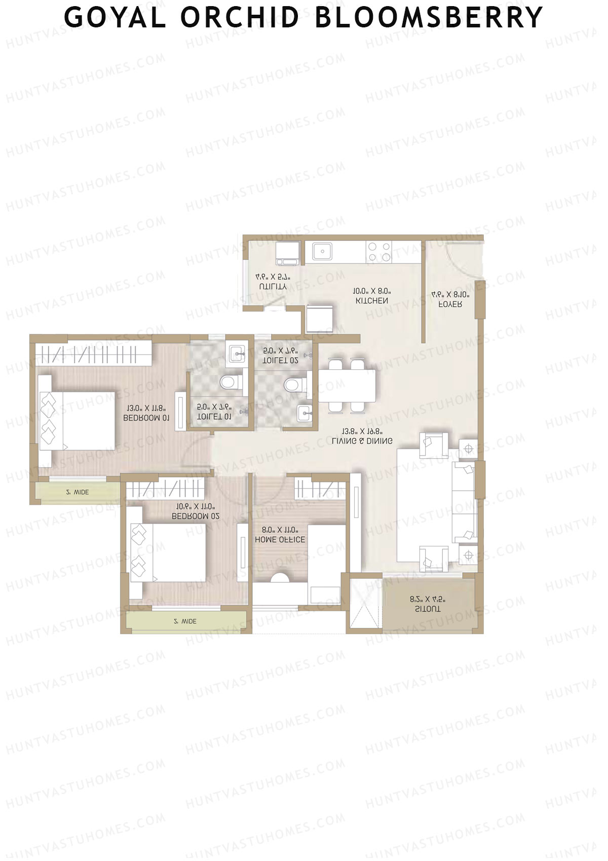 Goyal Orchid Bloomsberry Block D Unit 6 Floor Plan
