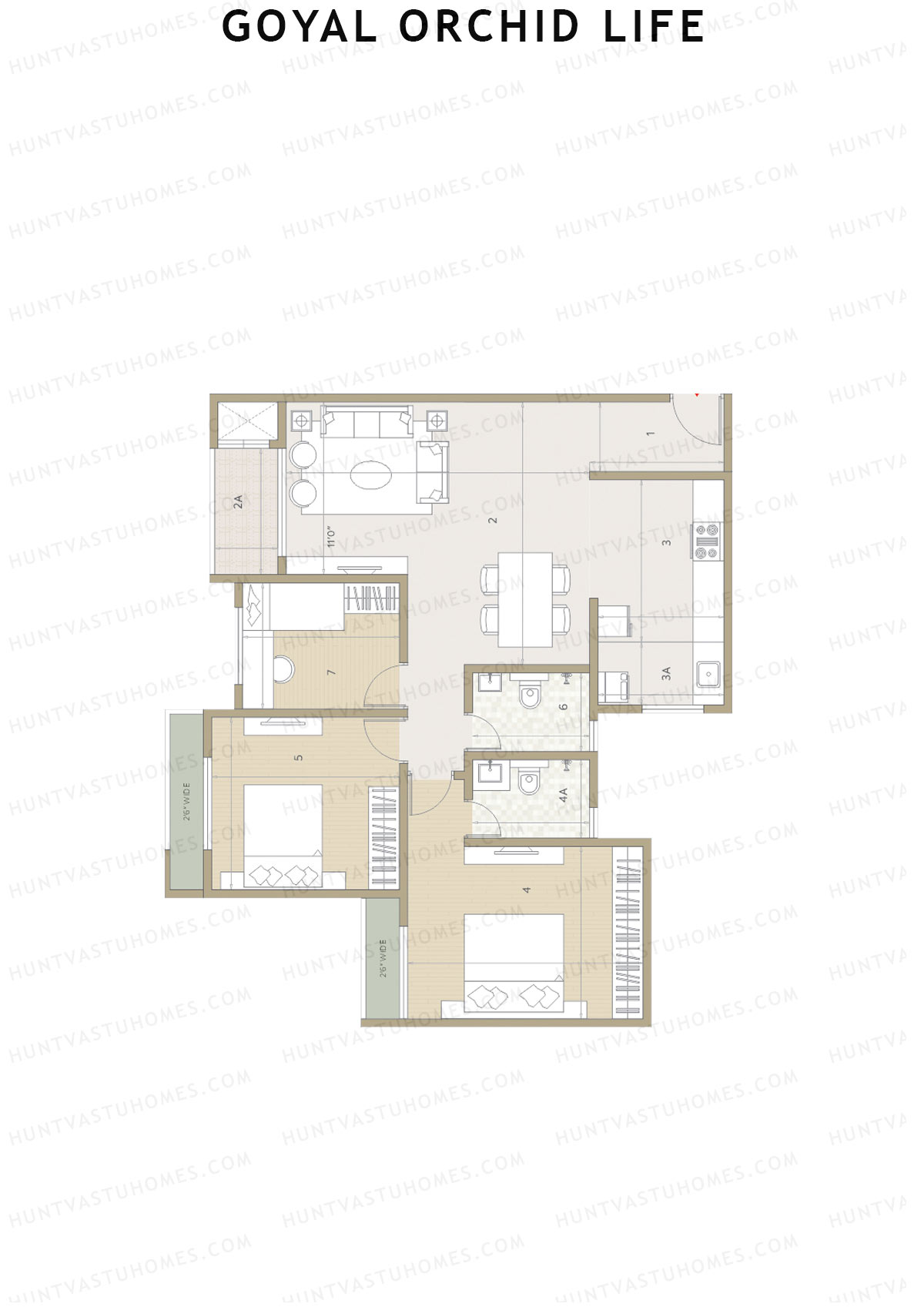 Goyal Orchid Life Tower A Unit 1 Floor Plan