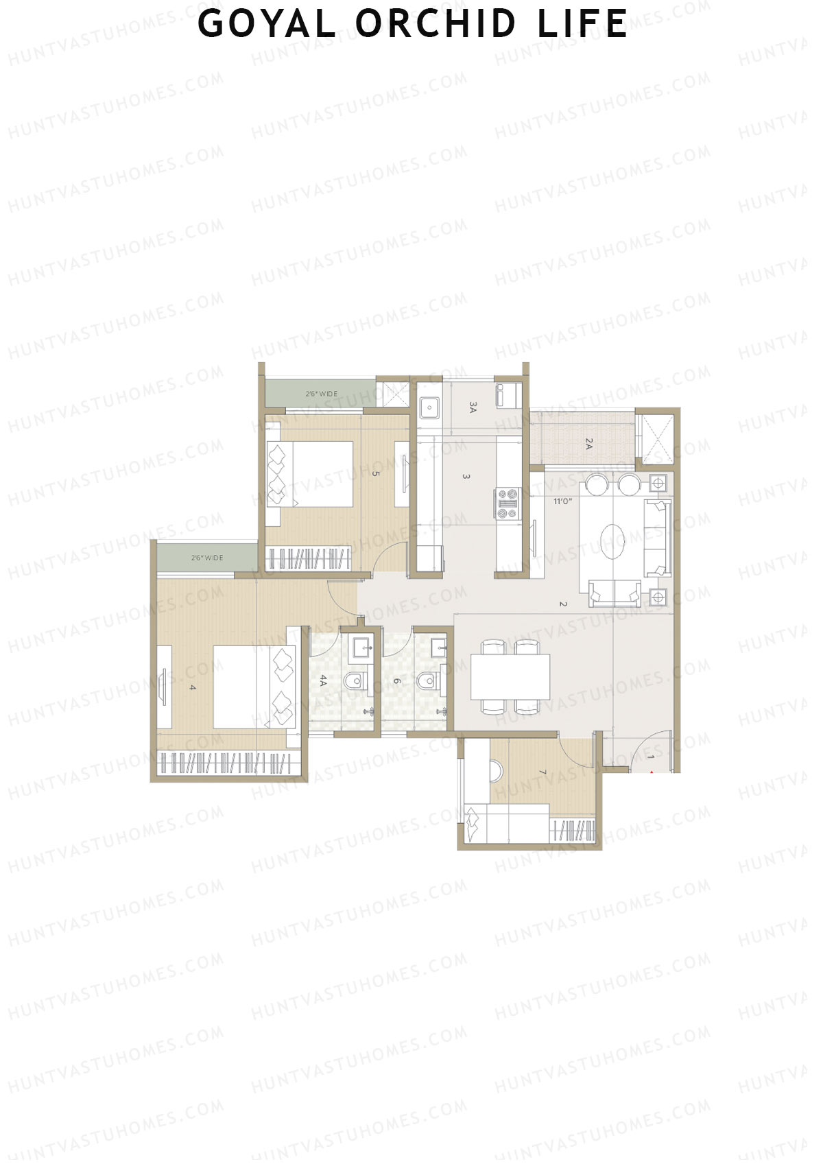 Goyal Orchid Life Tower A Unit 2 Floor Plan