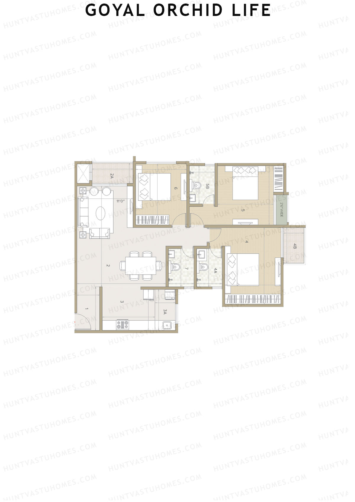 Goyal Orchid Life Tower A Unit 3 Floor Plan