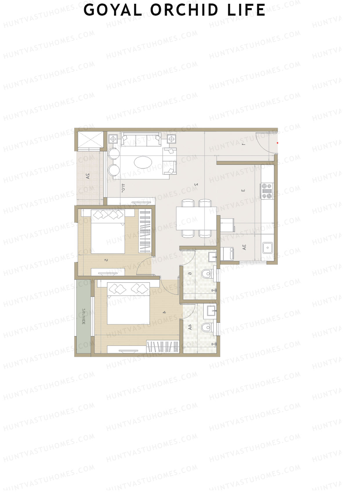Goyal Orchid Life Tower C Unit 1 Floor Plan
