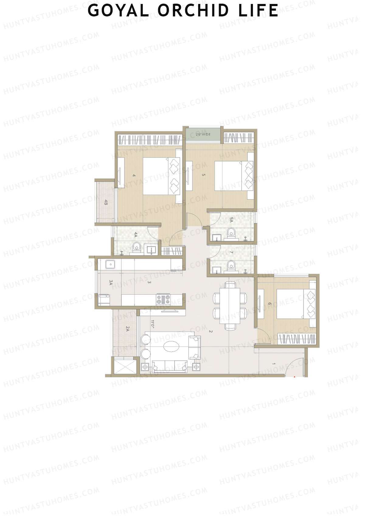Goyal Orchid Life Tower C Unit 2 Floor Plan