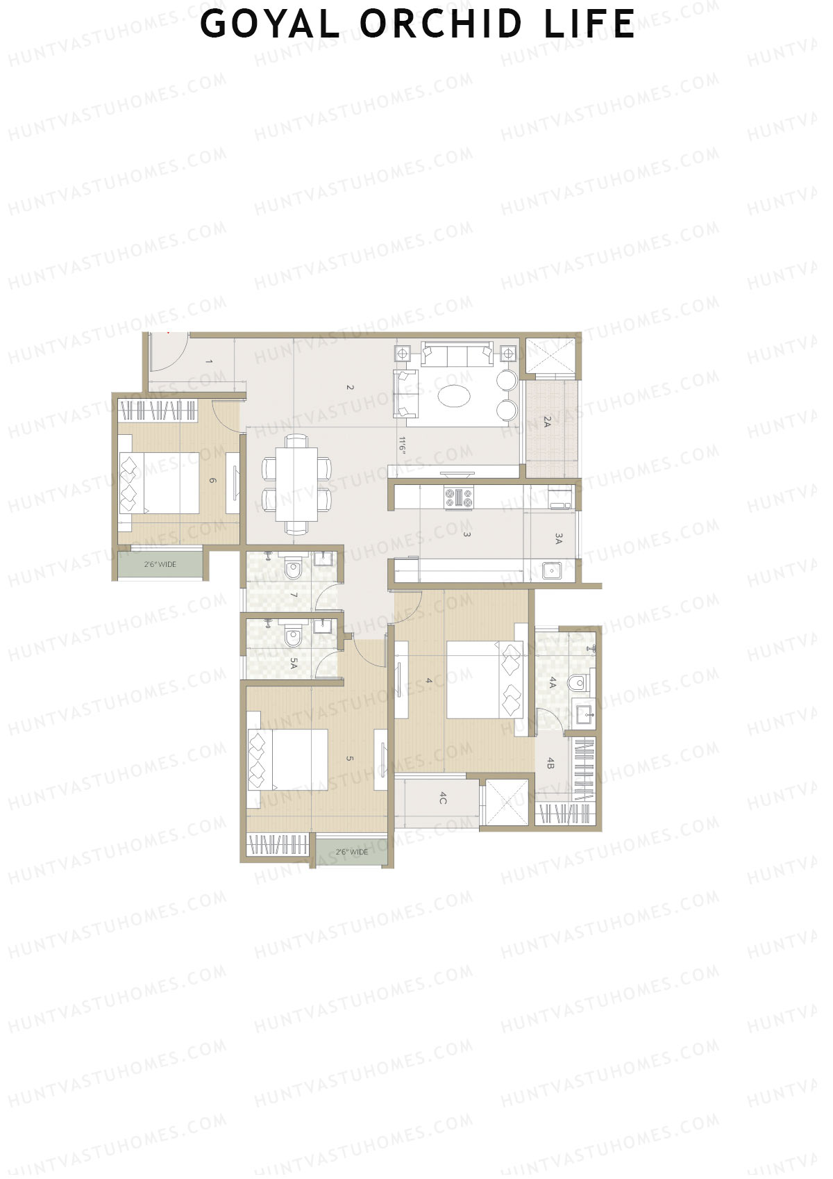 Goyal Orchid Life Tower C Unit 5 Floor Plan