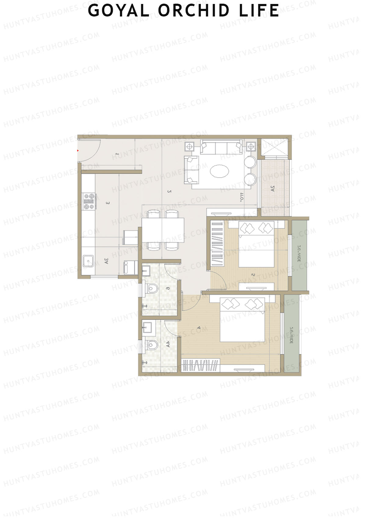 Goyal Orchid Life Tower E Unit 4 Floor Plan