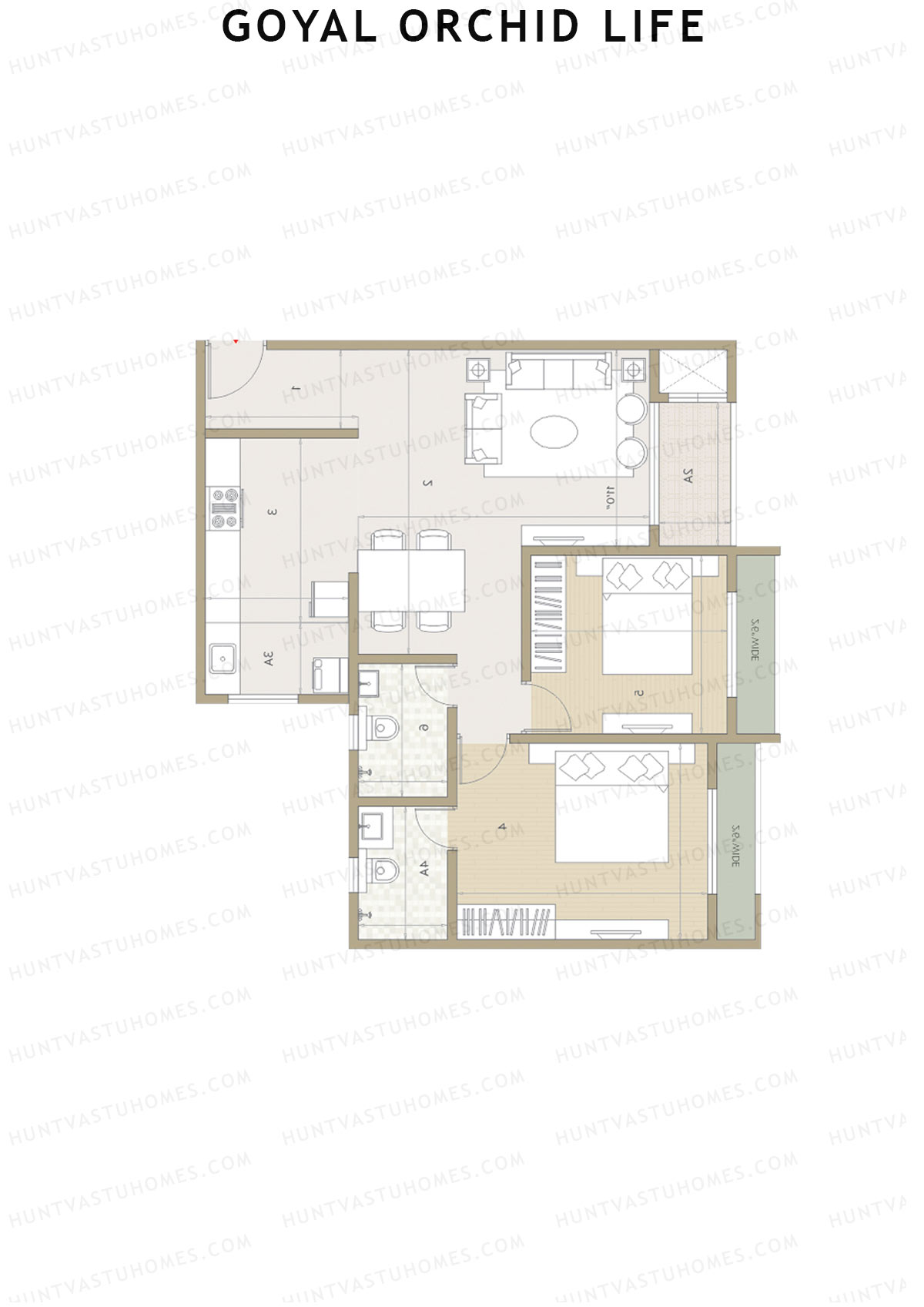 Goyal Orchid Life Tower E Unit 4 Floor Plan
