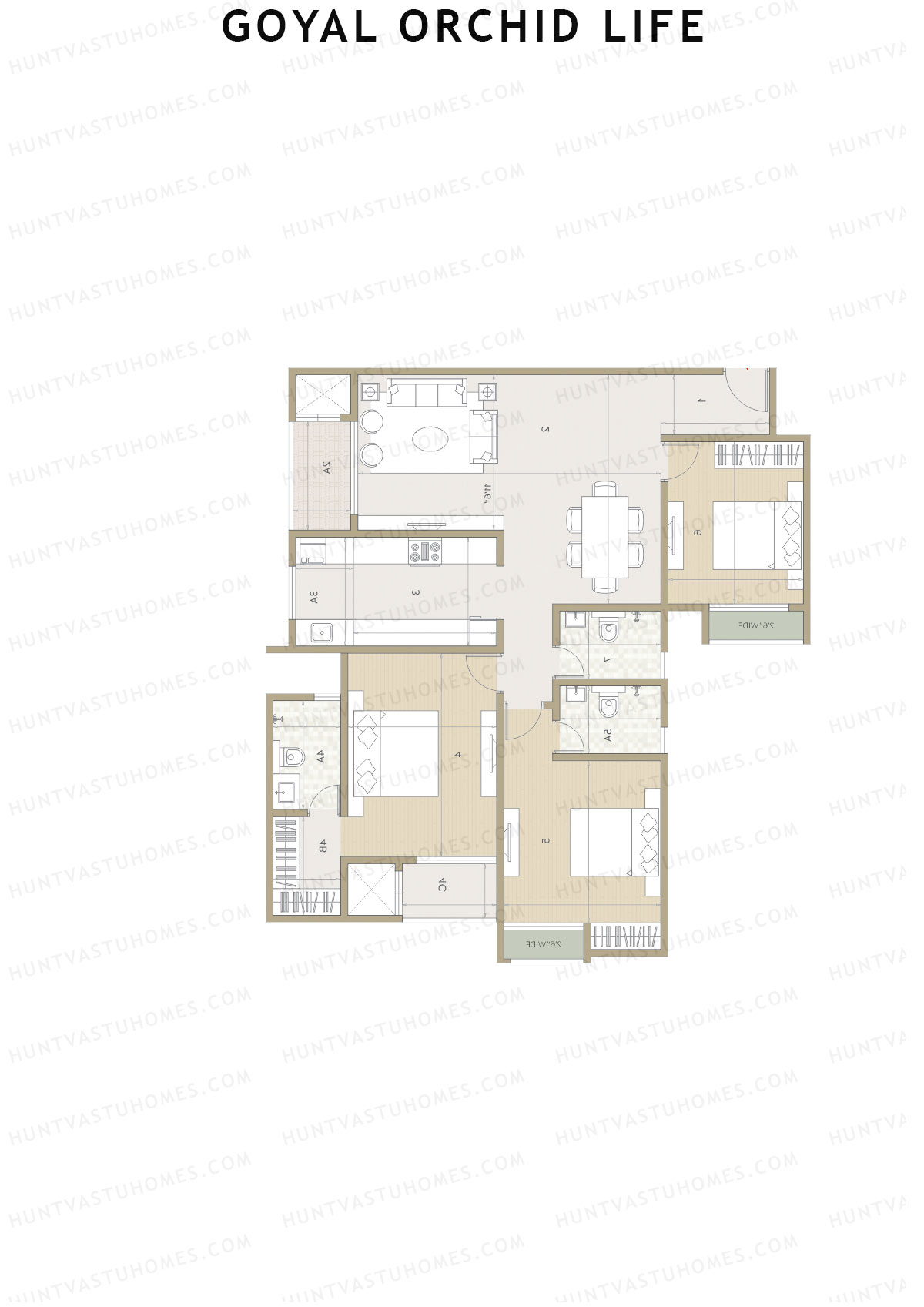 Goyal Orchid Life Tower E Unit 6 Floor Plan