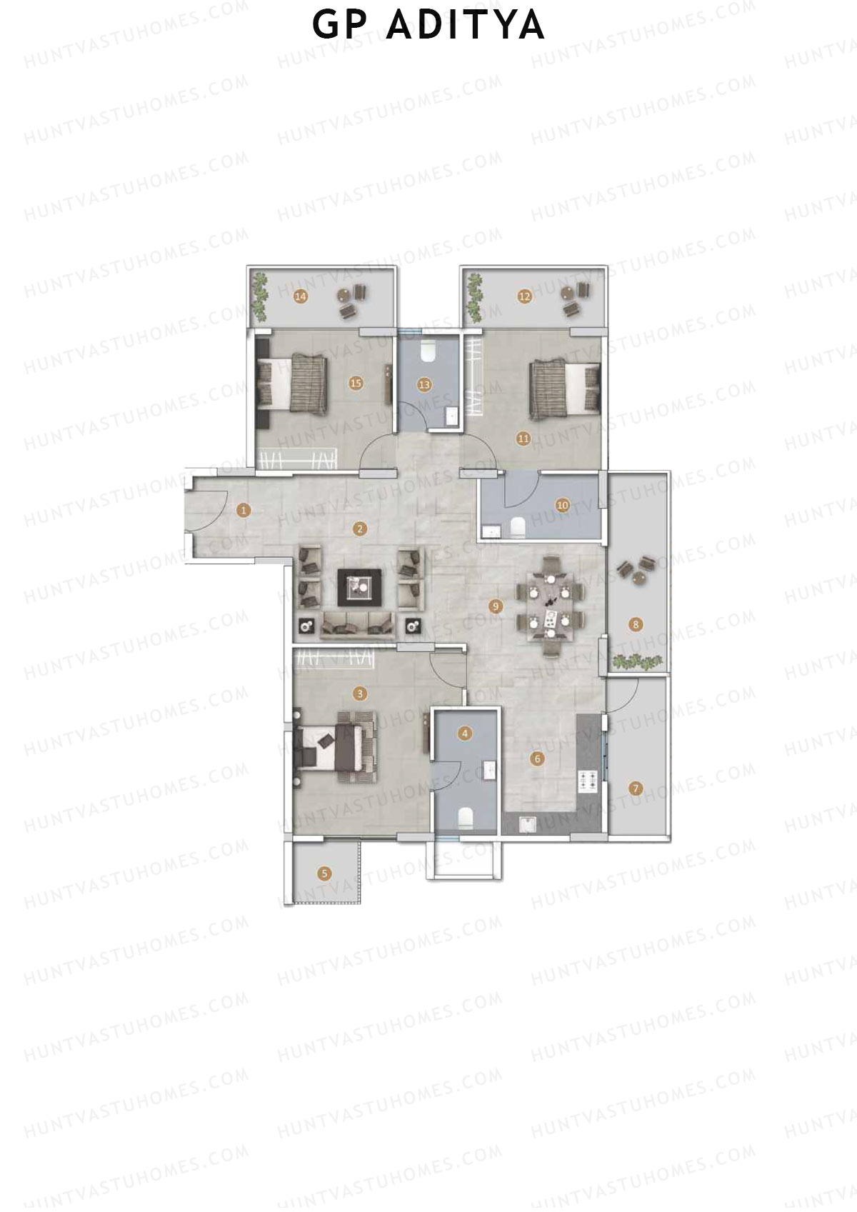GP Aditya Tower A Unit A4 Floor Plan