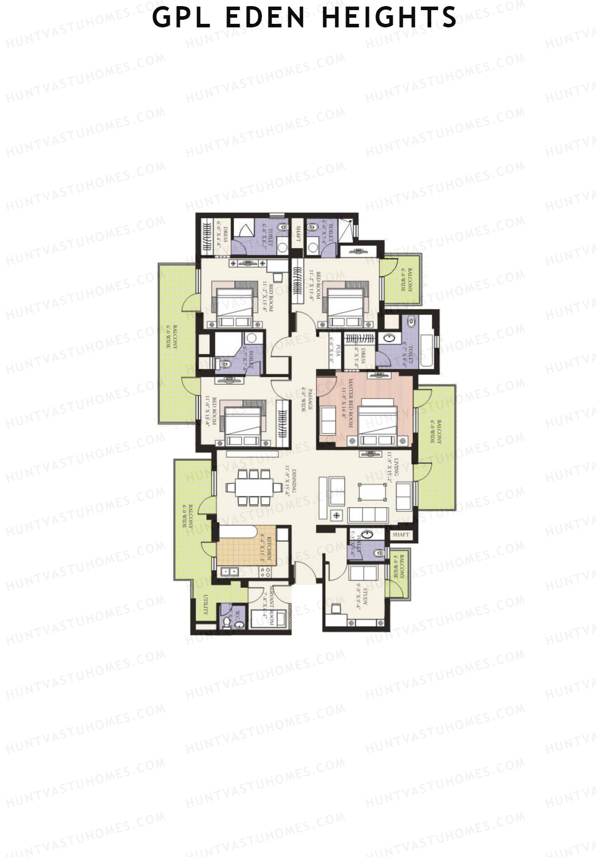 GPL Eden Heights Tower 1 Unit 1 Floor Plan