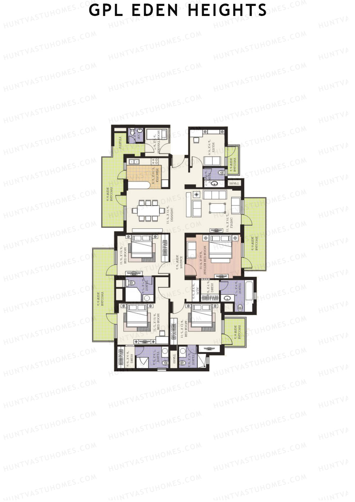 GPL Eden Heights Tower 1 Unit 2 Floor Plan