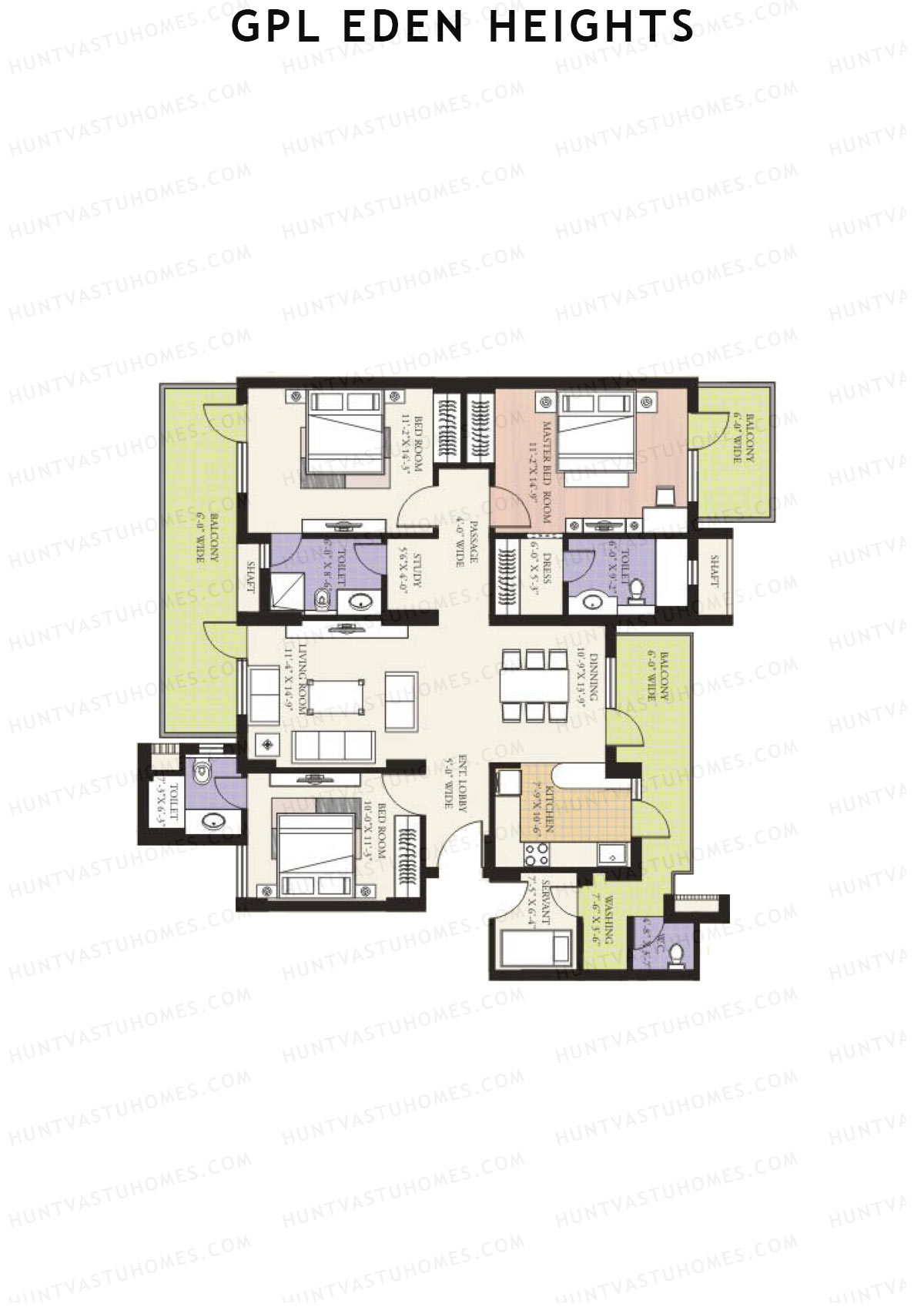 GPL Eden Heights Tower 3 Unit 1 Floor Plan