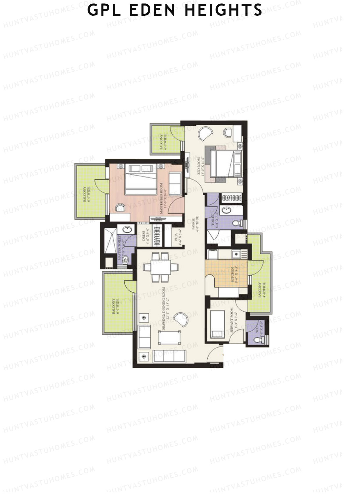 GPL Eden Heights Tower 4 Unit 1 Floor Plan