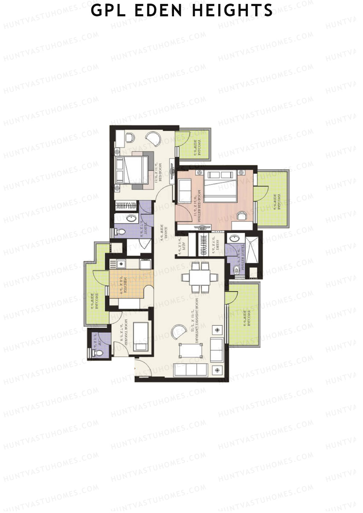 GPL Eden Heights Tower 4 Unit 2 Floor Plan