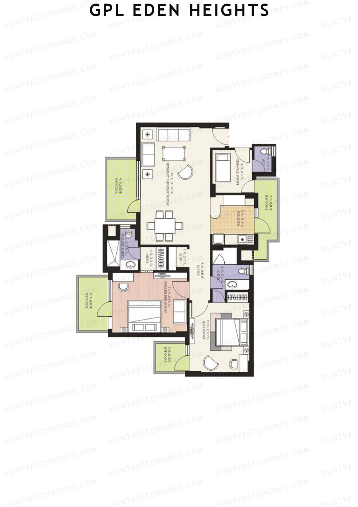 GPL Eden Heights Tower 5 Unit 4 Floor Plan