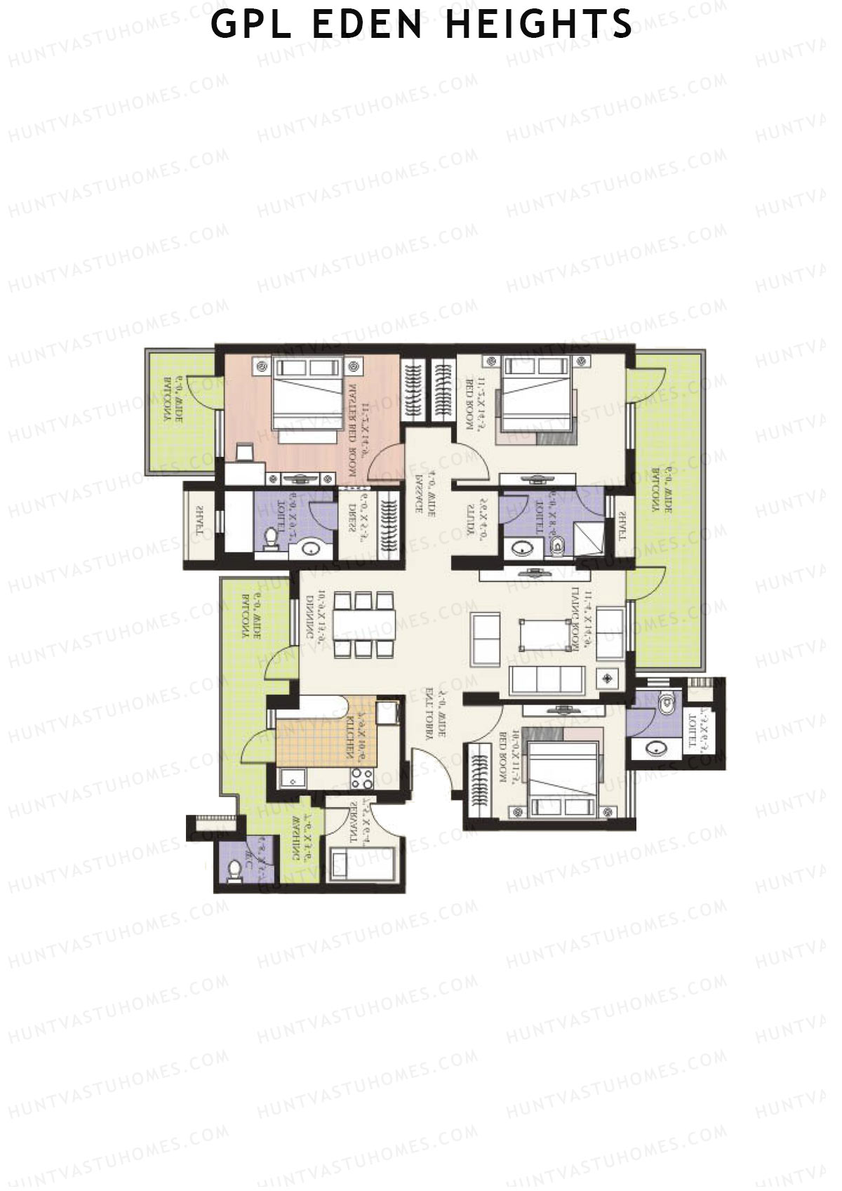 GPL Eden Heights Tower 7 Unit 1 Floor Plan