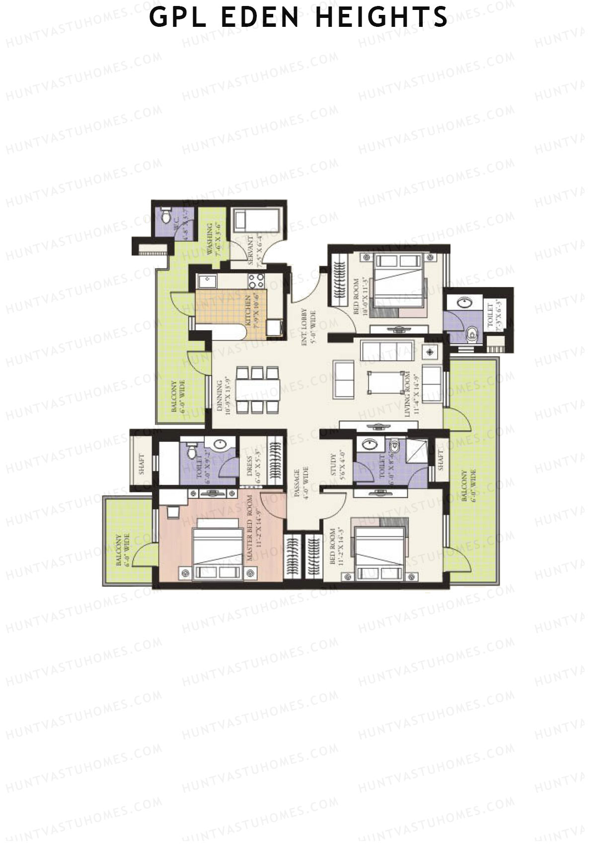 GPL Eden Heights Tower 9 Unit 2 Floor Plan