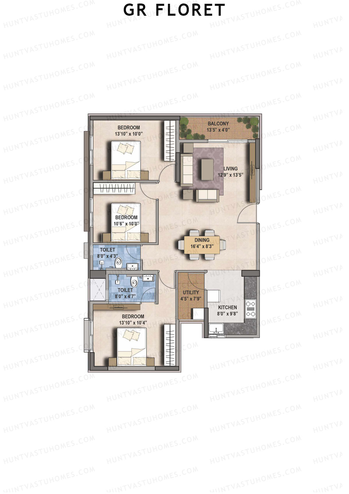 GR Floret Aster Unit 1 Floor Plan
