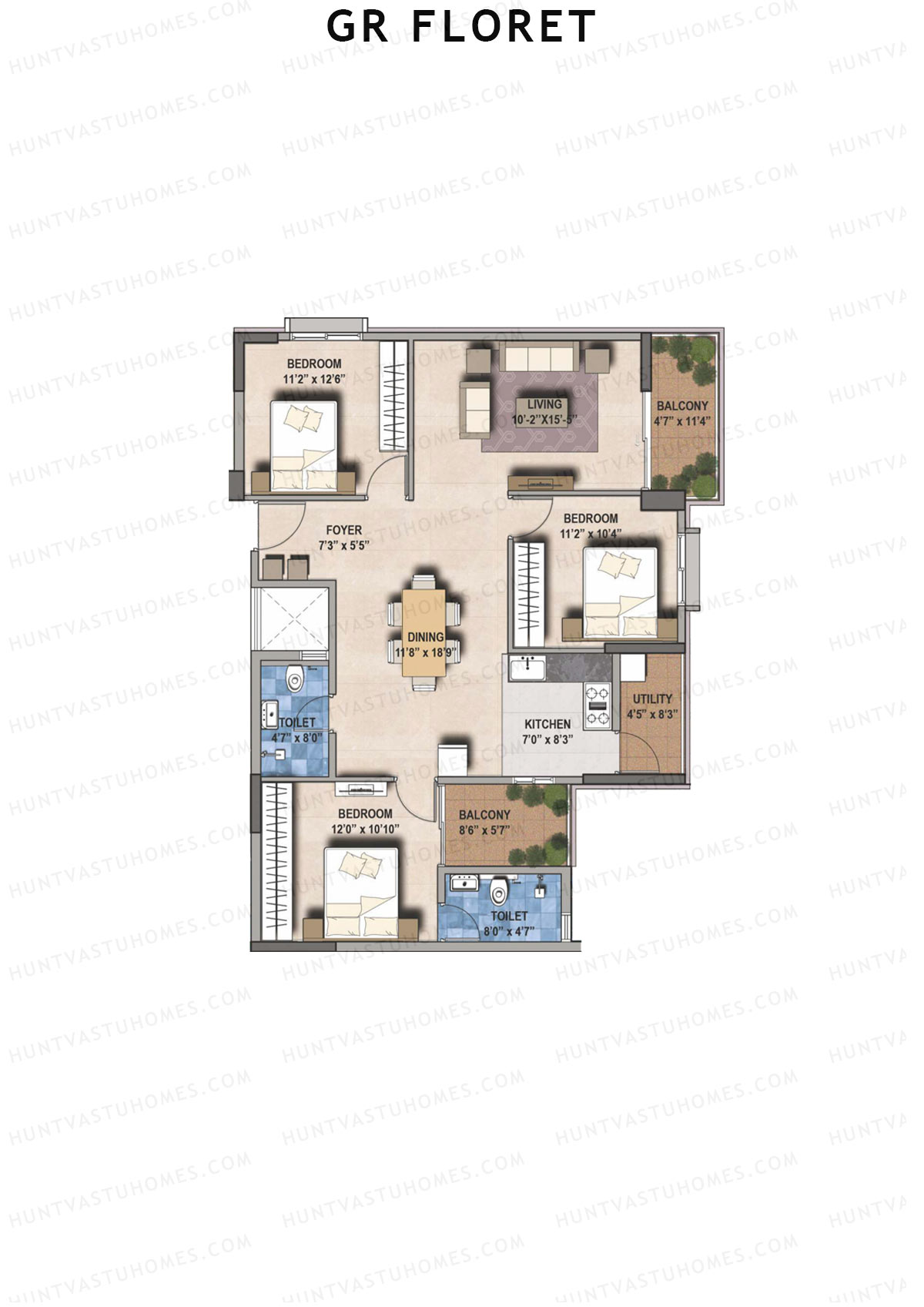 GR Floret Aster Unit 3 Floor Plan