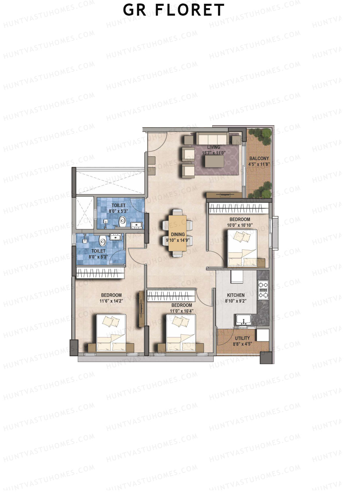 GR Floret Aster Unit 4 Floor Plan