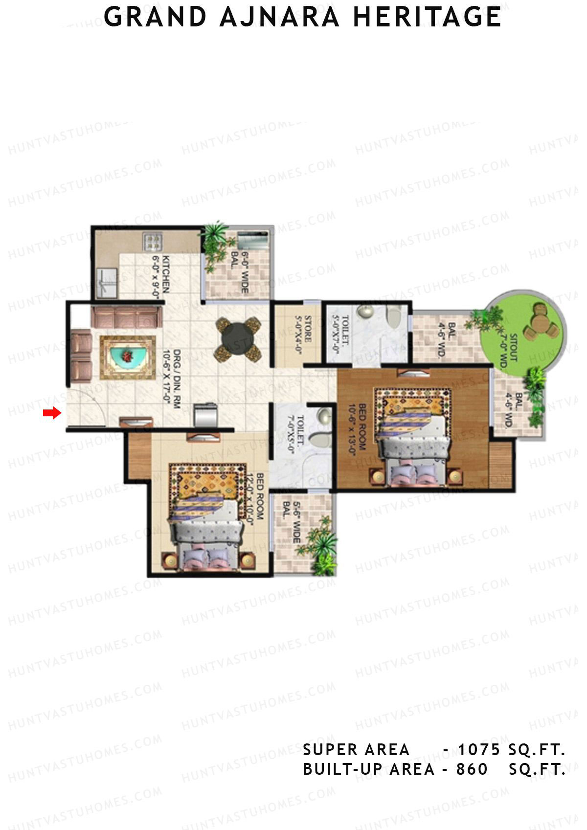 Grand Ajnara Heritage Tower A Unit 1, 3 Floor Plan