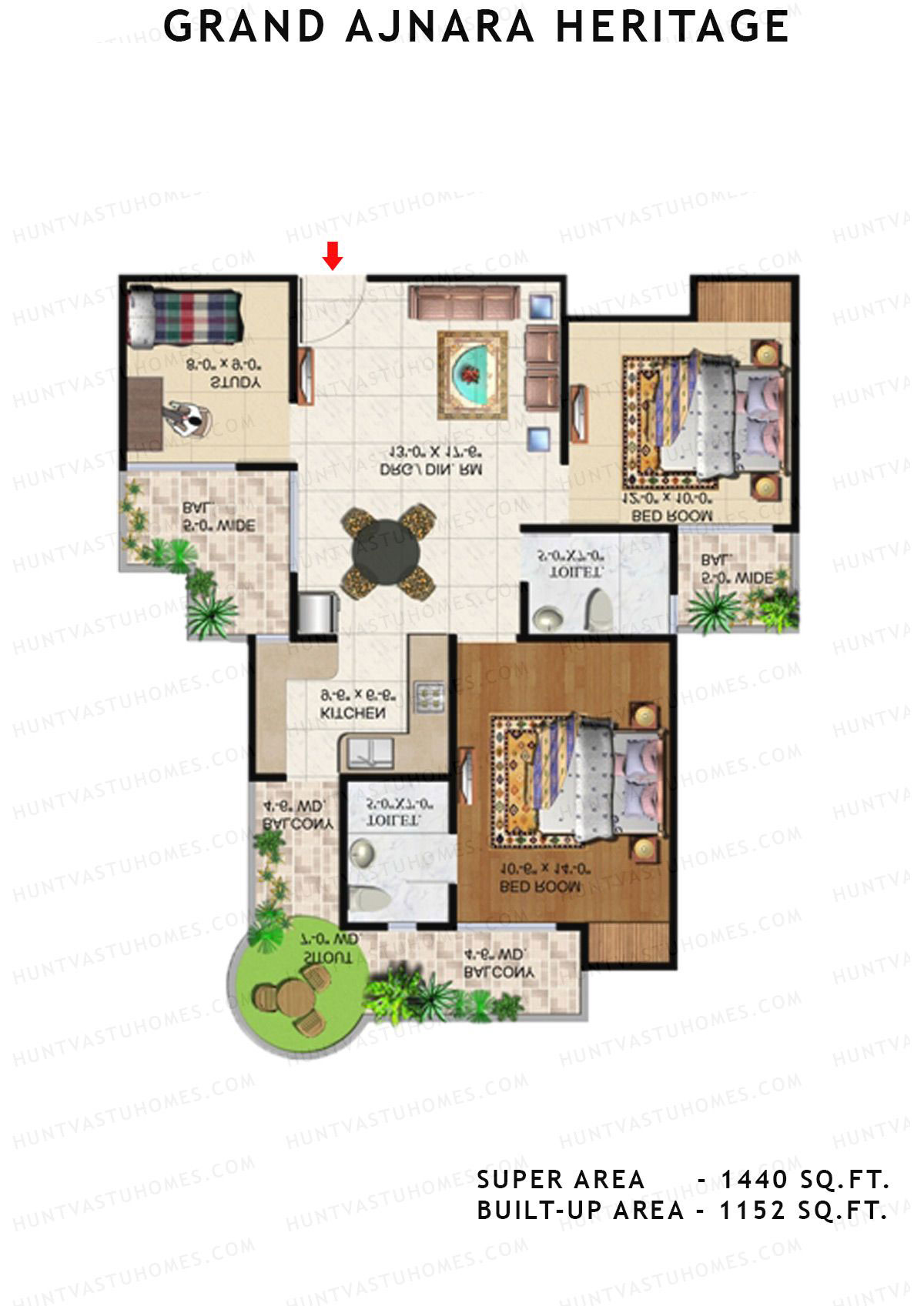 Grand Ajnara Heritage Tower D Unit 1, 3 Floor Plan