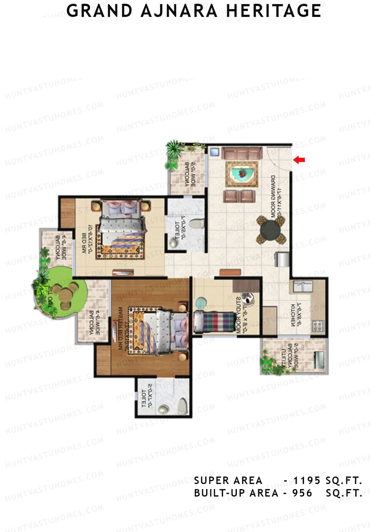 Grand Ajnara Heritage Tower H Unit 1 Floor Plan
