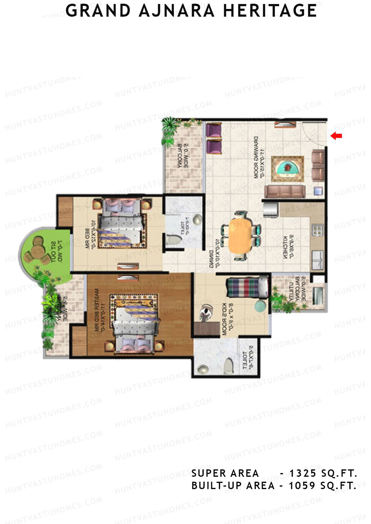 Grand Ajnara Heritage Tower I Unit 1 Floor Plan