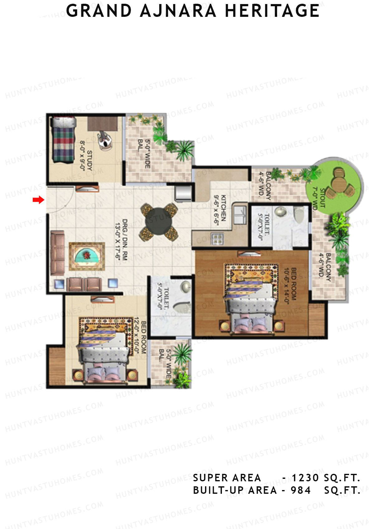 Grand Ajnara Heritage Tower N Unit 4 Floor Plan