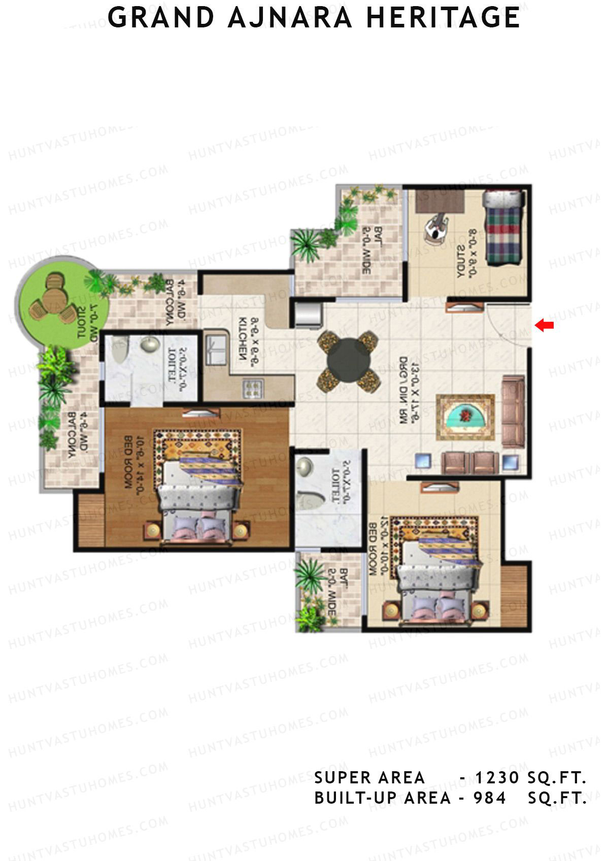 Grand Ajnara Heritage Tower N Unit 5 Floor Plan