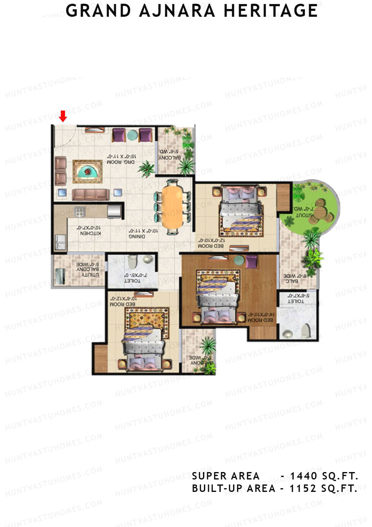Grand Ajnara Heritage Tower B Unit 1 Floor Plan