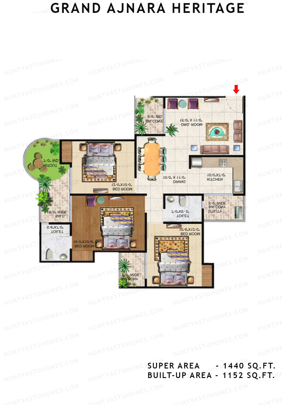 Grand Ajnara Heritage Tower B Unit 2 Floor Plan