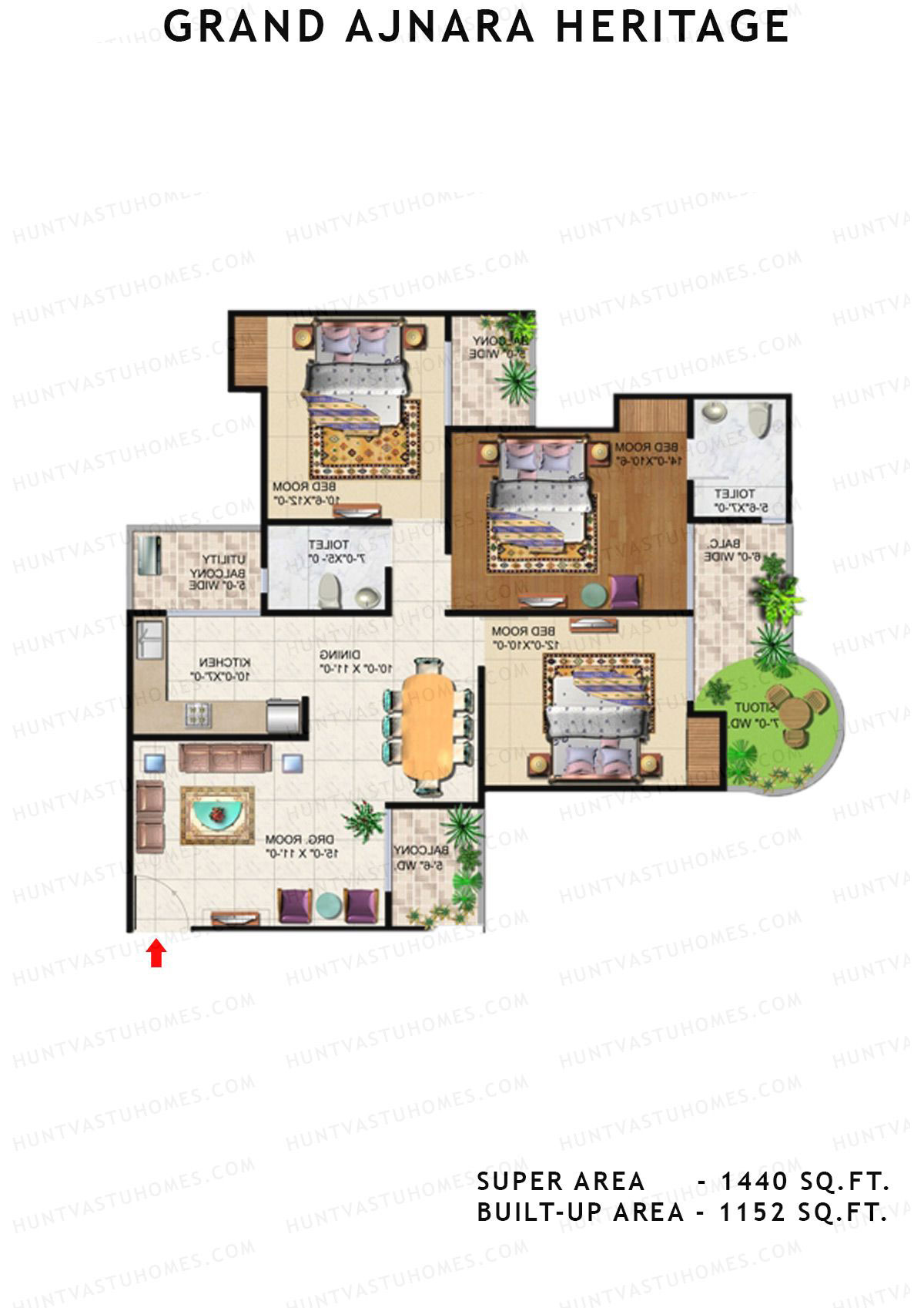 Grand Ajnara Heritage Tower B Unit 4 Floor Plan