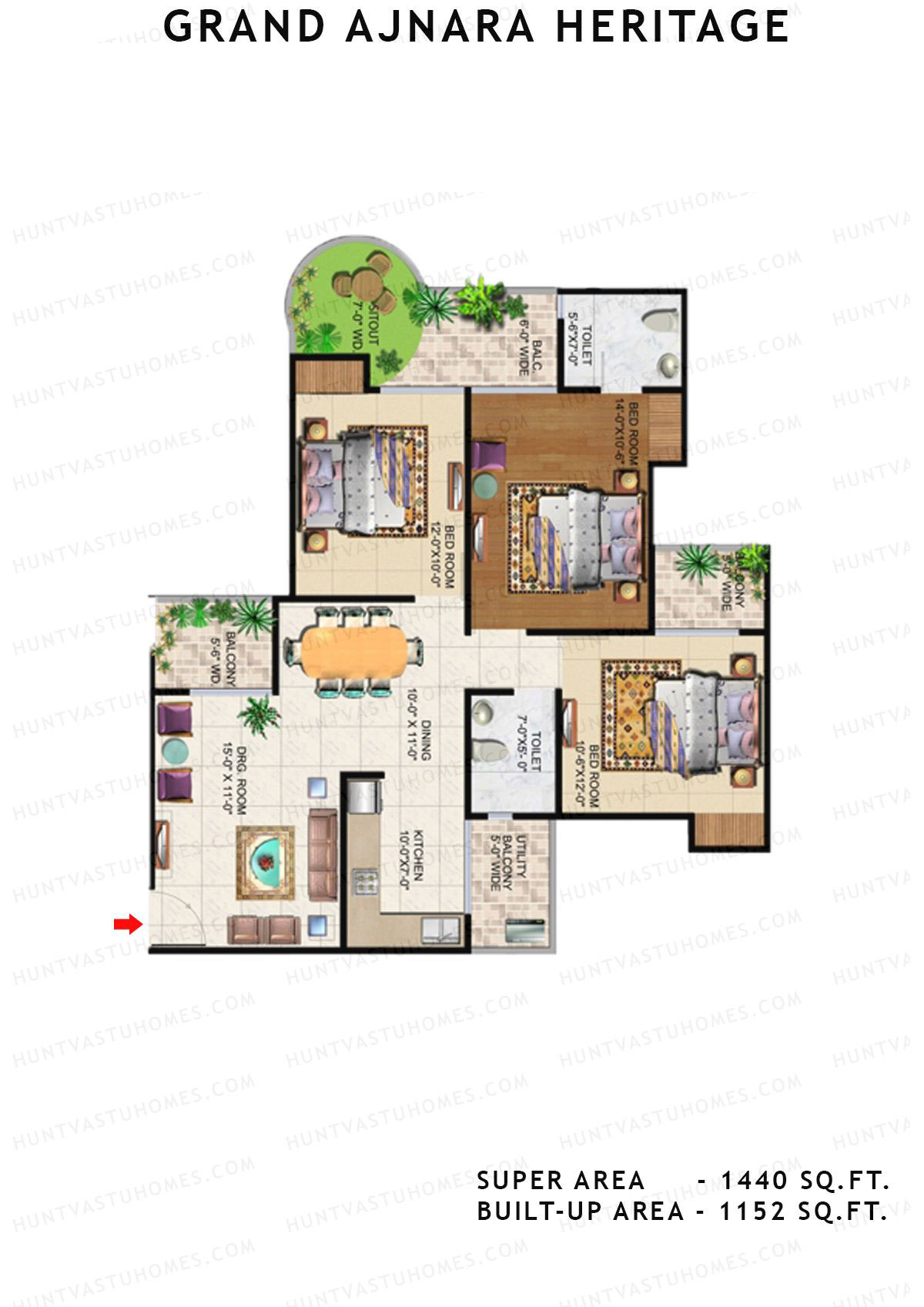 Grand Ajnara Heritage Tower B Unit 5 Floor Plan