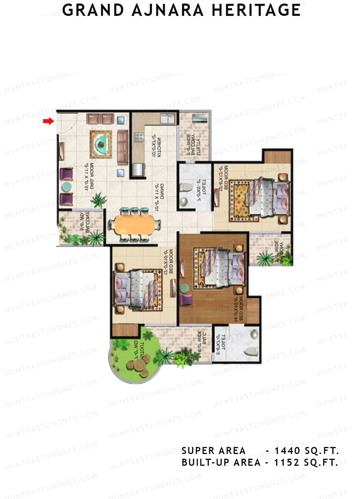 Grand Ajnara Heritage Tower B Unit 6 Floor Plan