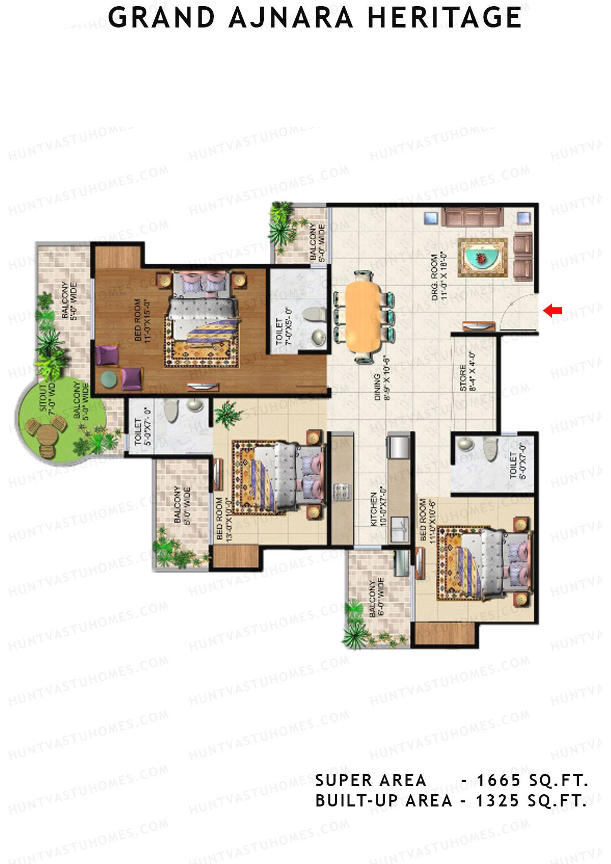 Grand Ajnara Heritage Tower E Unit 2 Floor Plan