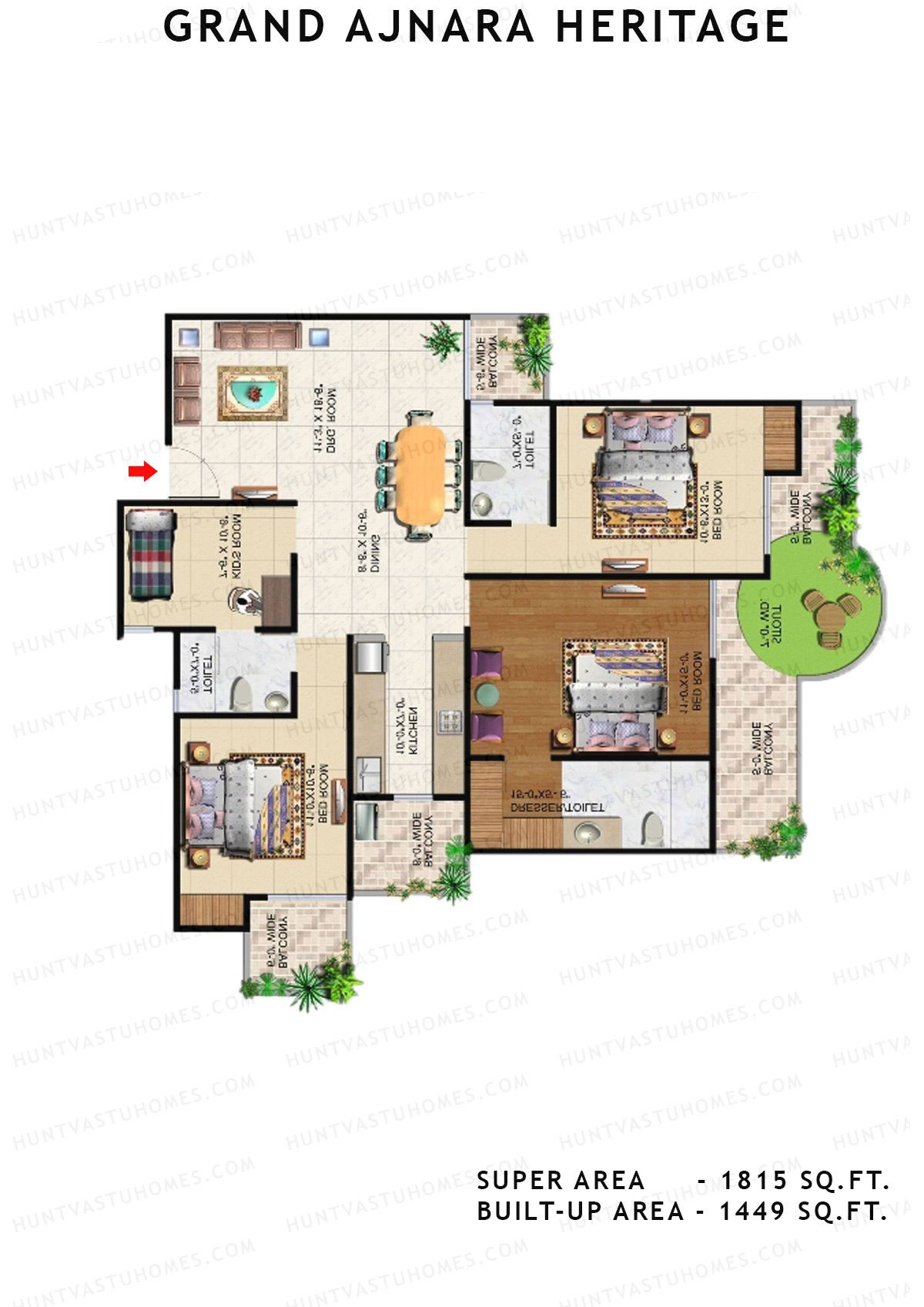 Grand Ajnara Heritage Tower E Unit 6 Floor Plan