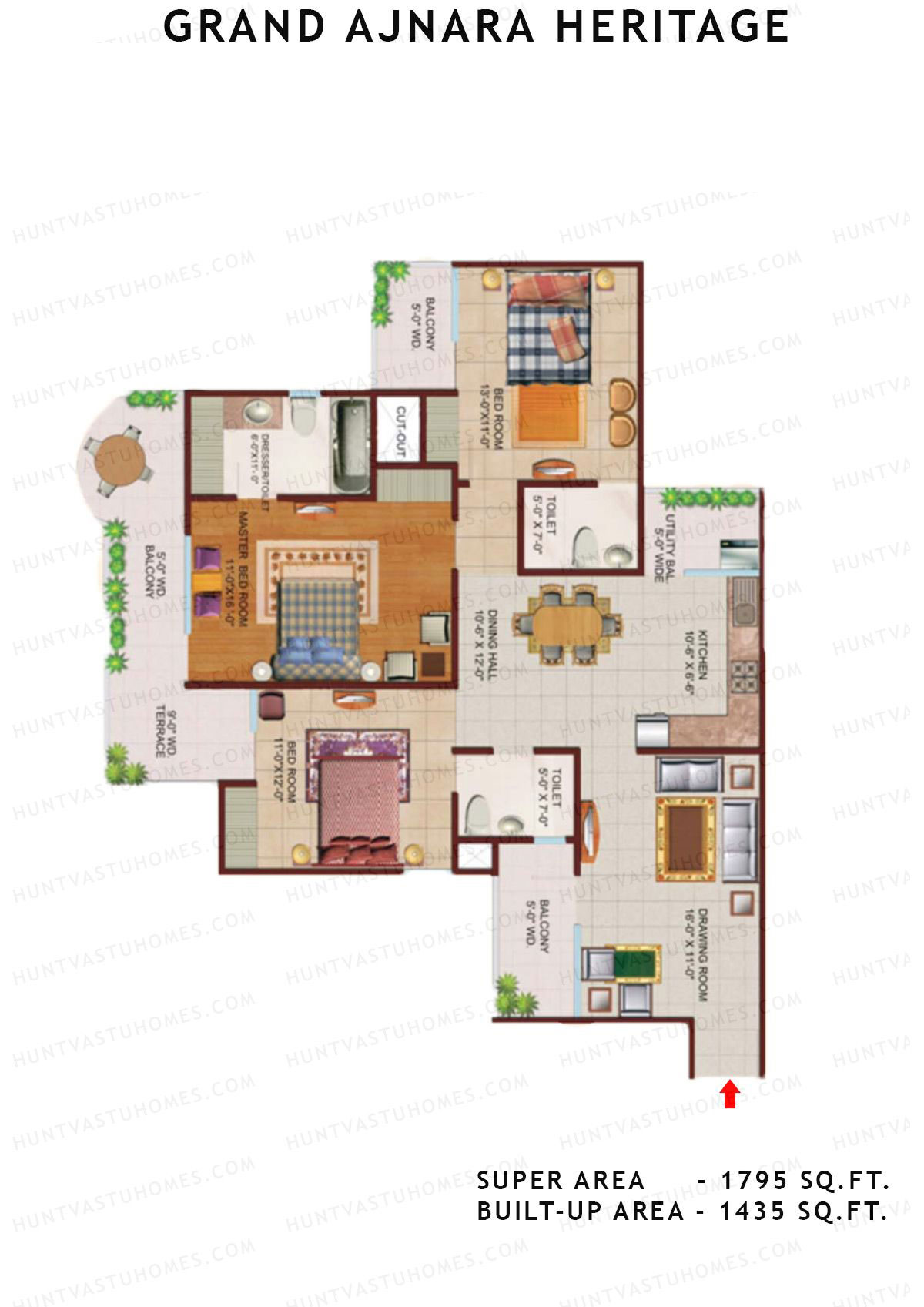 Grand Ajnara Heritage Tower F Unit 2 Floor Plan