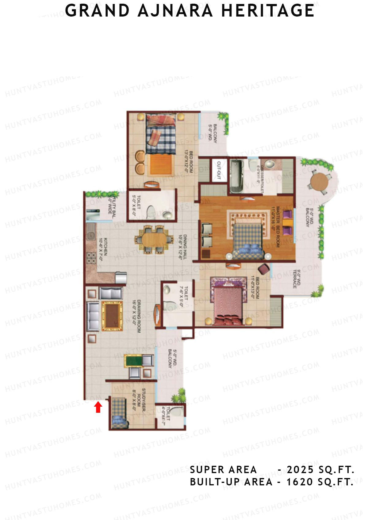 Grand Ajnara Heritage Tower F Unit 3 Floor Plan