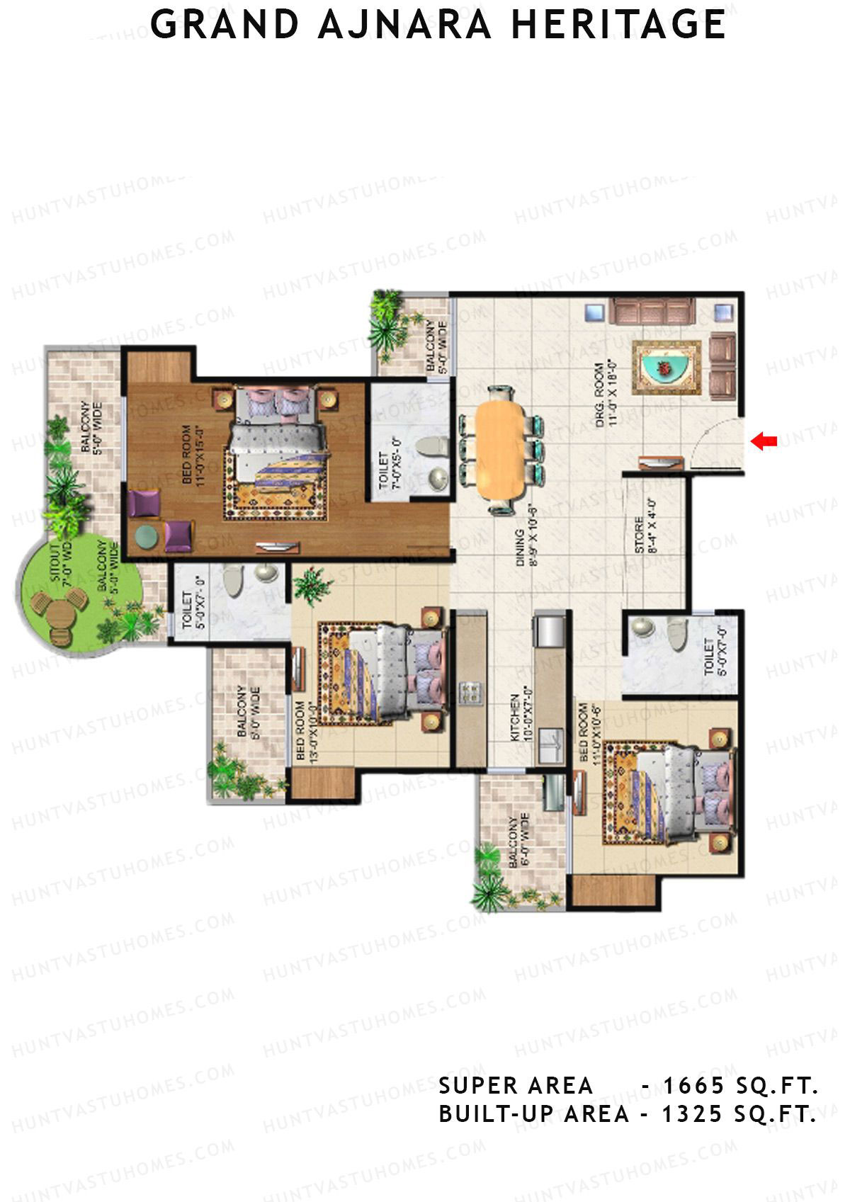 Grand Ajnara Heritage Tower I Unit 2 Floor Plan