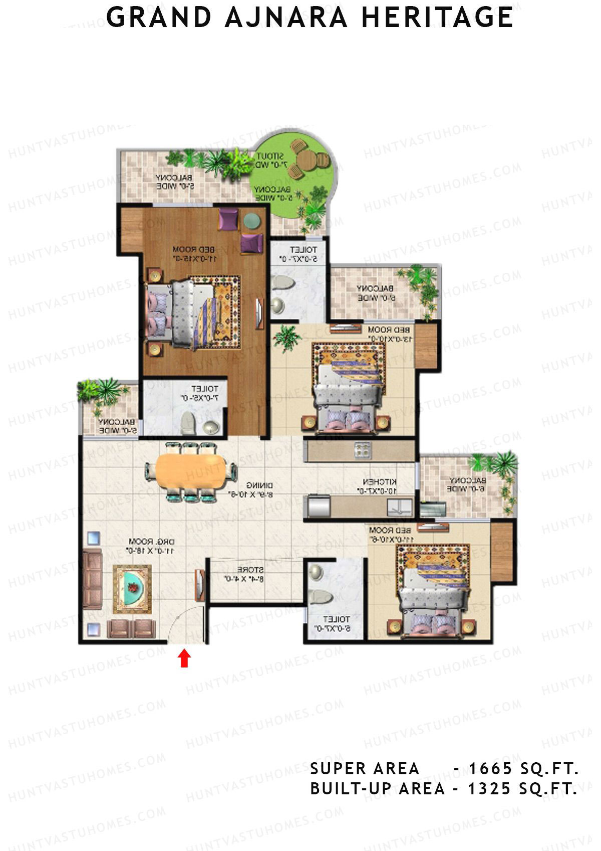 Grand Ajnara Heritage Tower I Unit 4 Floor Plan
