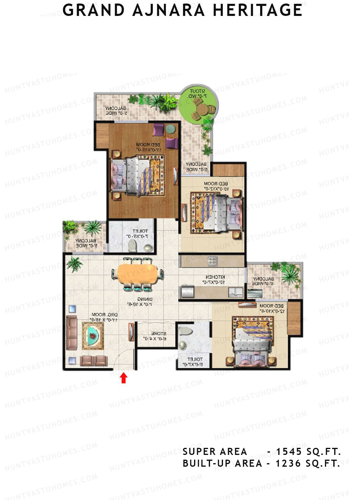 Grand Ajnara Heritage Tower J Unit 6, 8 Floor Plan