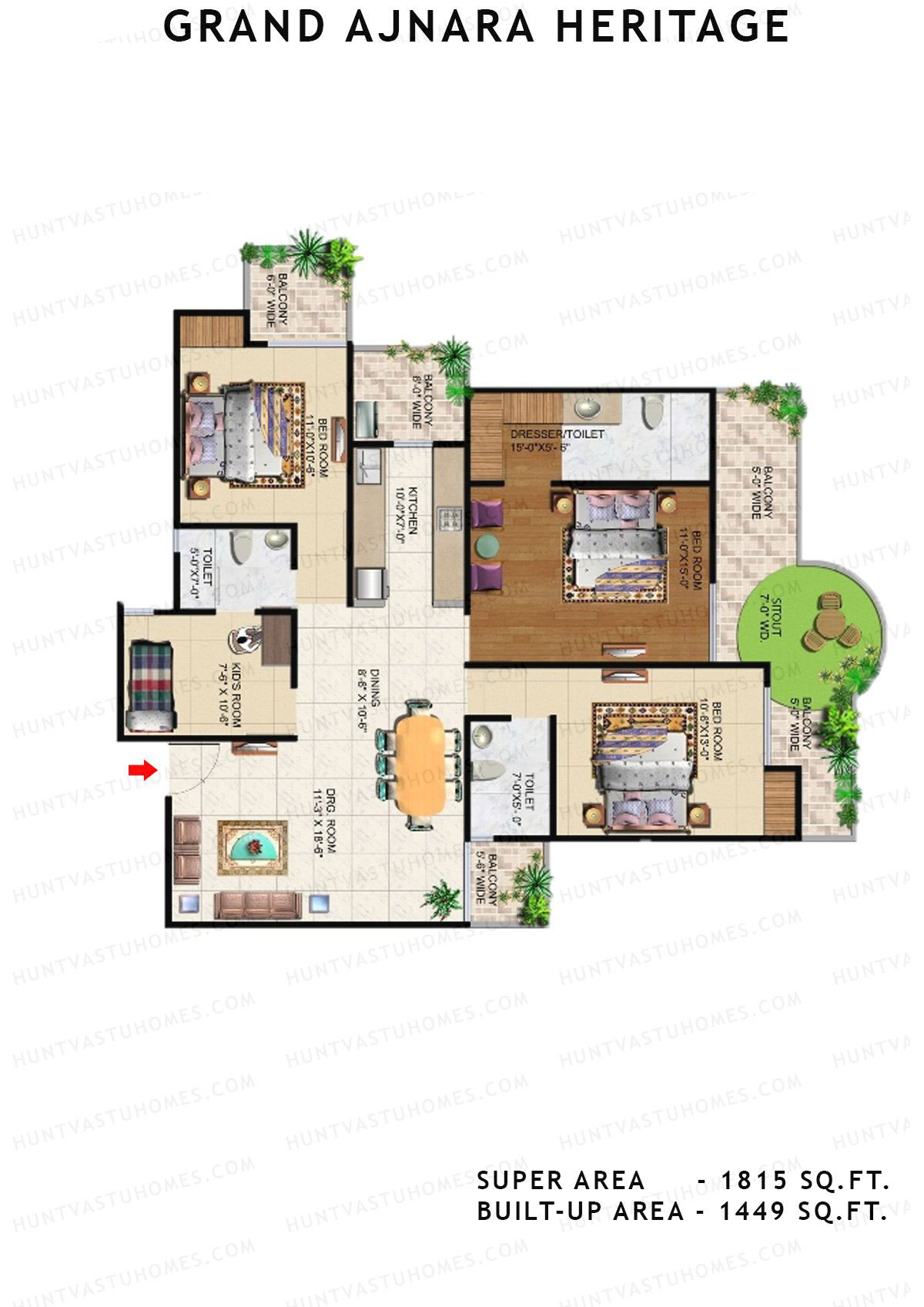 Grand Ajnara Heritage Tower I Unit 5 Floor Plan