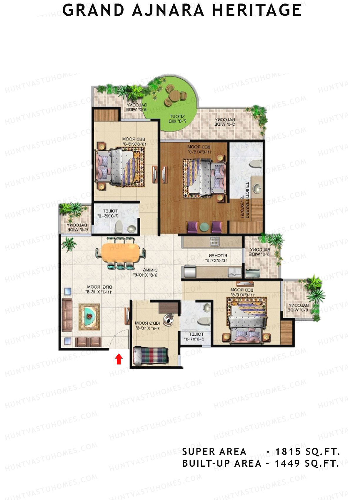 Grand Ajnara Heritage Tower N Unit 2 Floor Plan