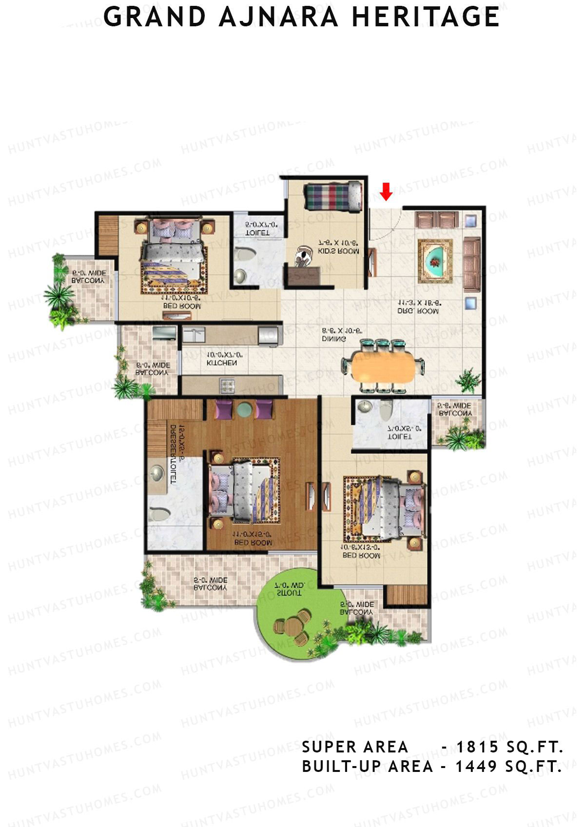 Grand Ajnara Heritage Tower O Unit 4 Floor Plan