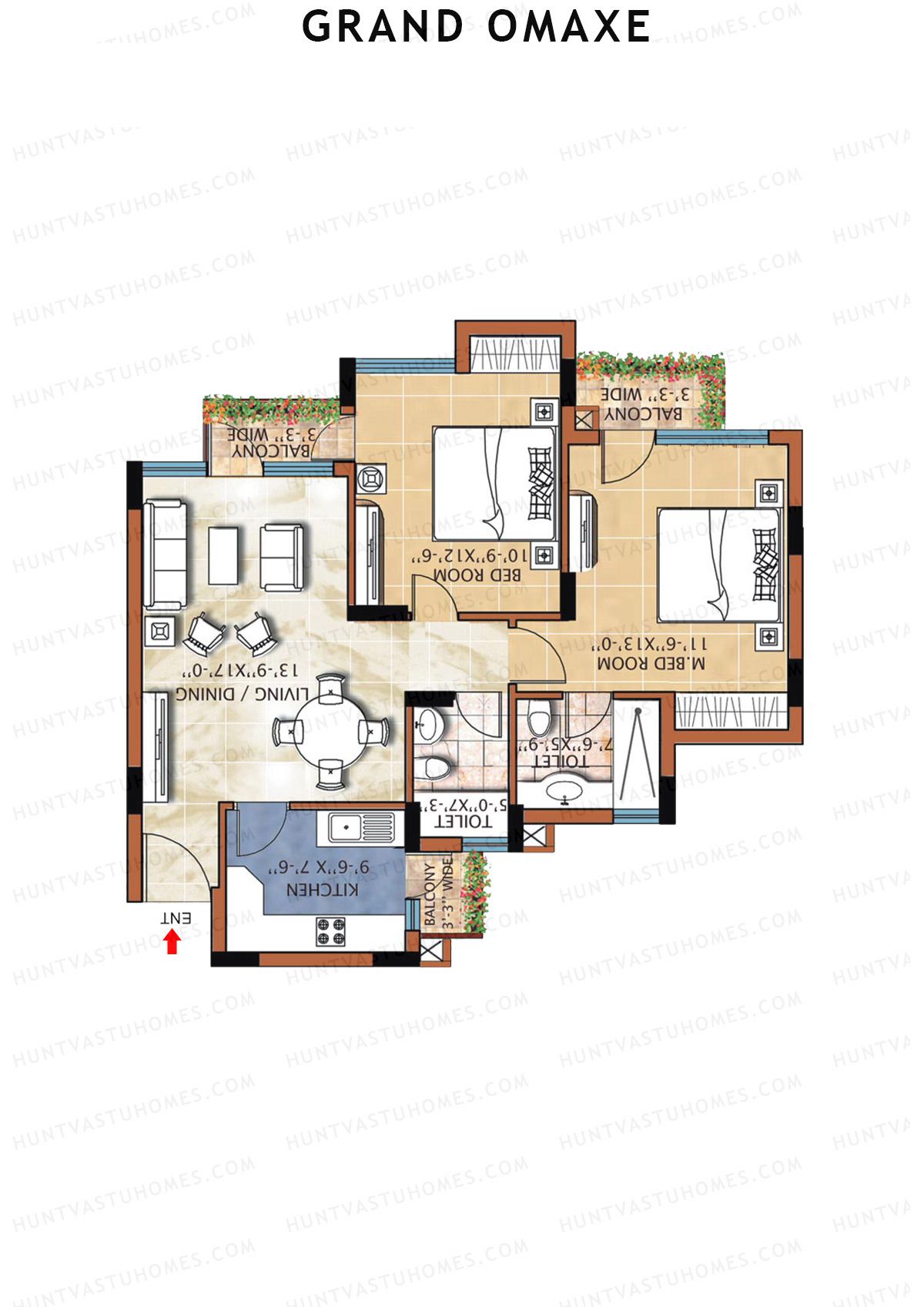Grand Omaxe ALPINE C Unit 1, 6 Floor Plan