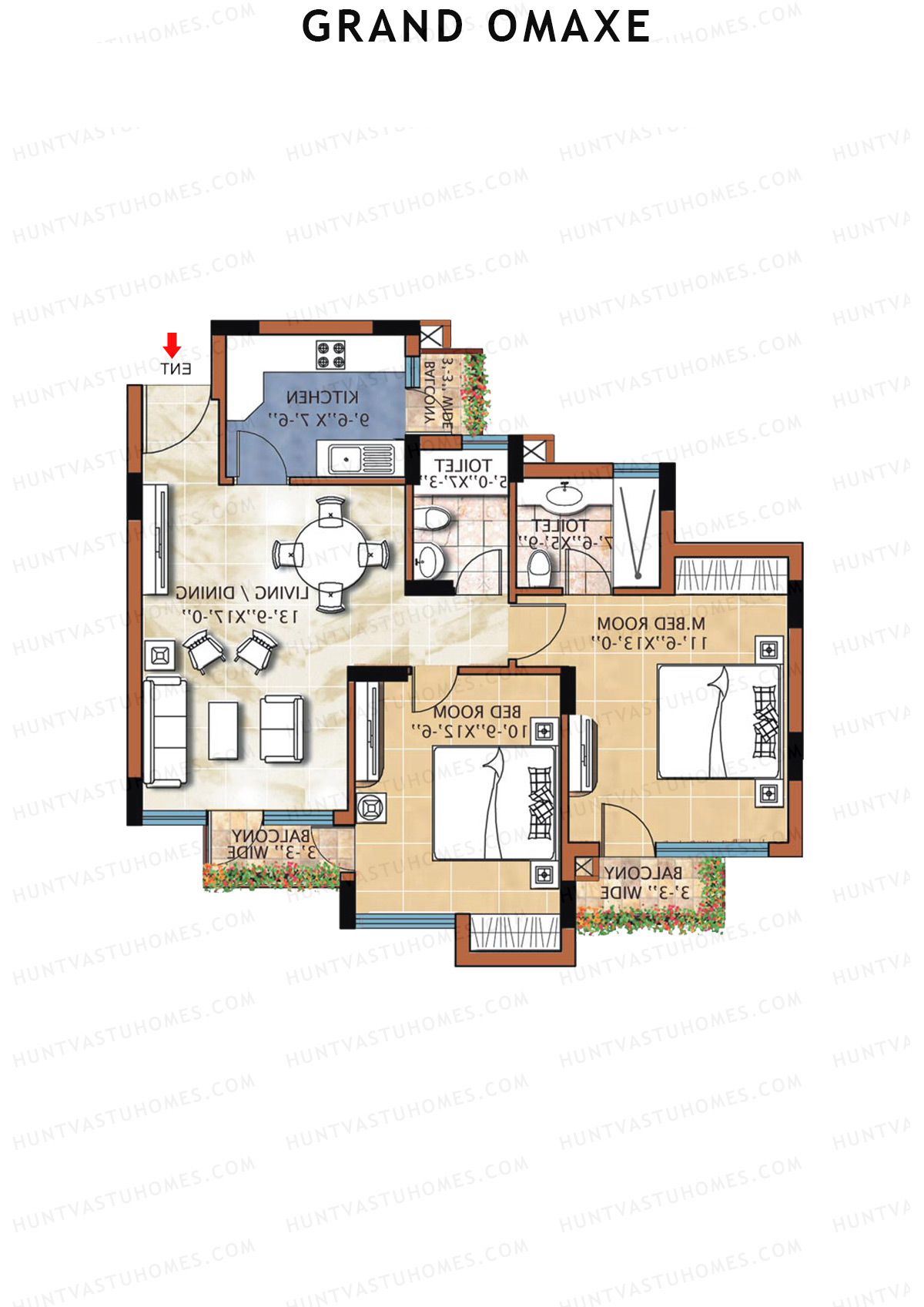 Grand Omaxe ALPINE C Unit 2 Floor Plan