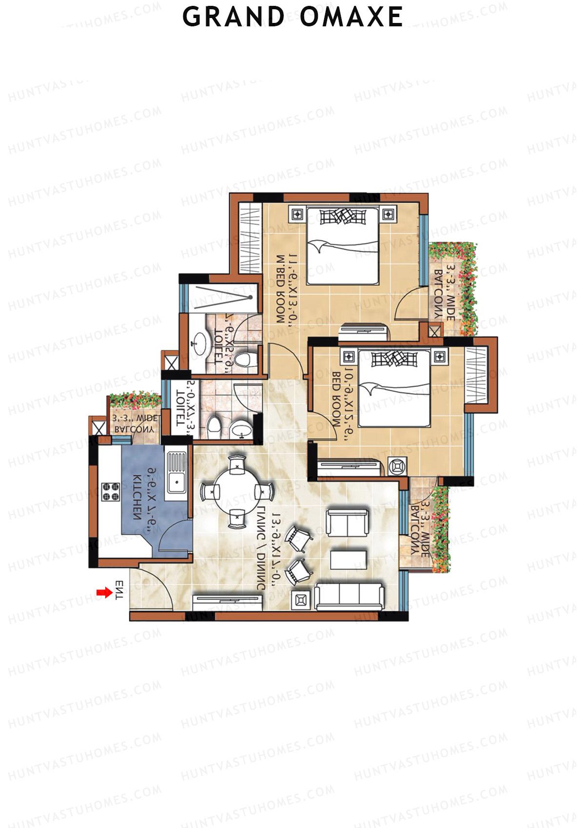 Grand Omaxe FLORENCE C Unit 1, 6 Floor Plan